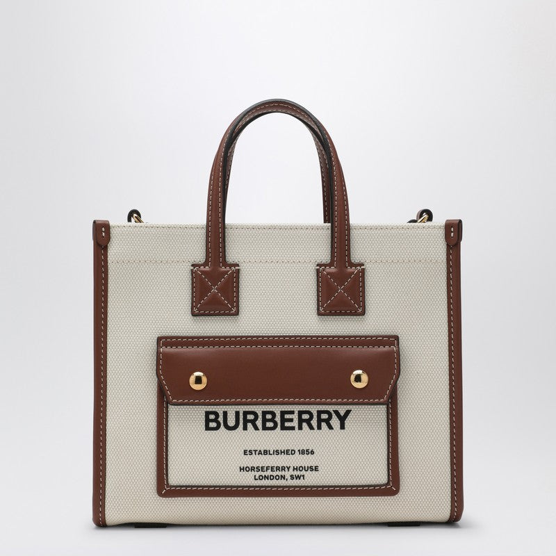 Burberry Freya Mini Natural/Brown Tote Bag Women