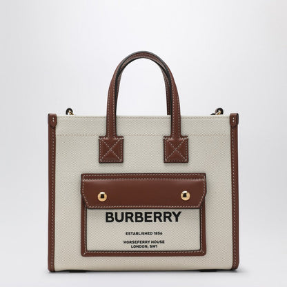 Burberry Freya Mini Natural/Brown Tote Bag Women