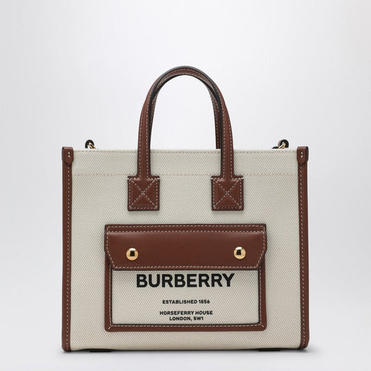 Burberry Freya Mini Natural/Brown Tote Bag Women