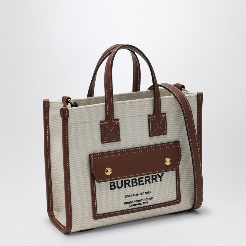 Burberry Freya Mini Natural/Brown Tote Bag Women