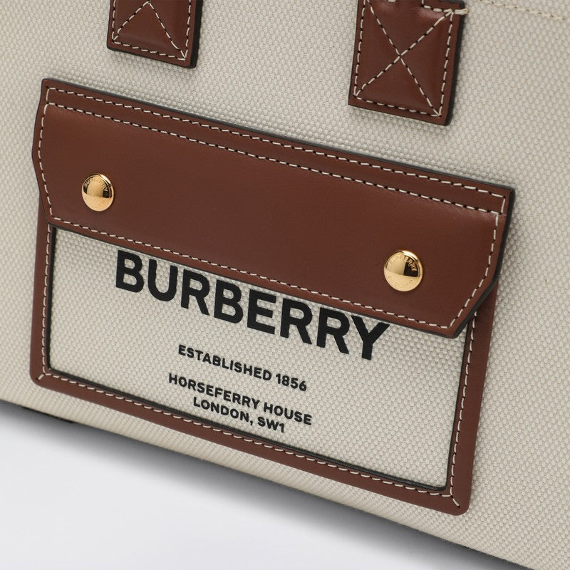 Burberry Freya Mini Natural/Brown Tote Bag Women