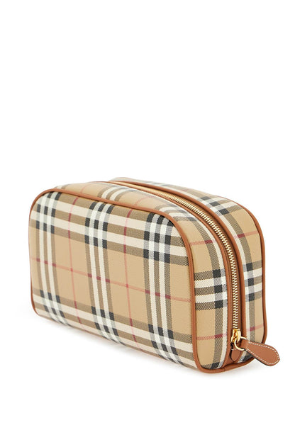 Burberry Faux Leather Tartan Beauty Case Women