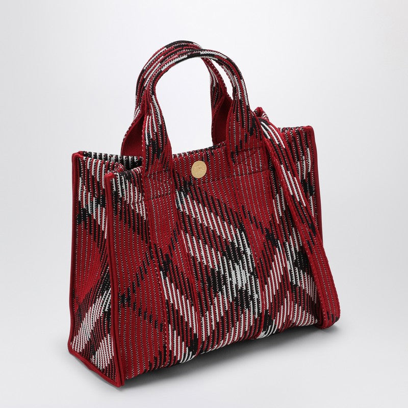 Burberry Mini Knitted Tote Bag With Check Pattern Women