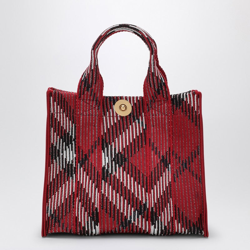 Burberry Mini Knitted Tote Bag With Check Pattern Women