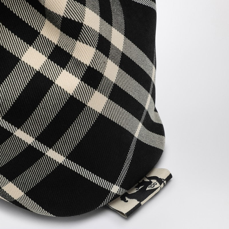 Burberry Black Check Clutch Shoulder Bag With Drawstring Women