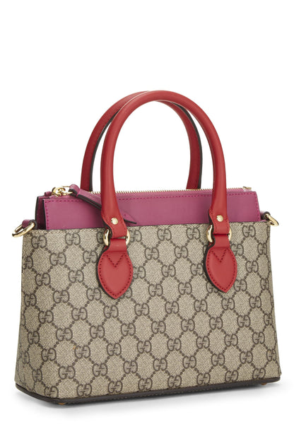 Gucci,  Pink & Red GG Supreme Canvas Tote Small, Multi