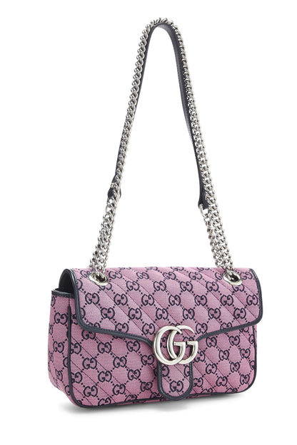 Gucci,  Pink 'GG' Canvas Marmont Shoulder Bag Small, Pink