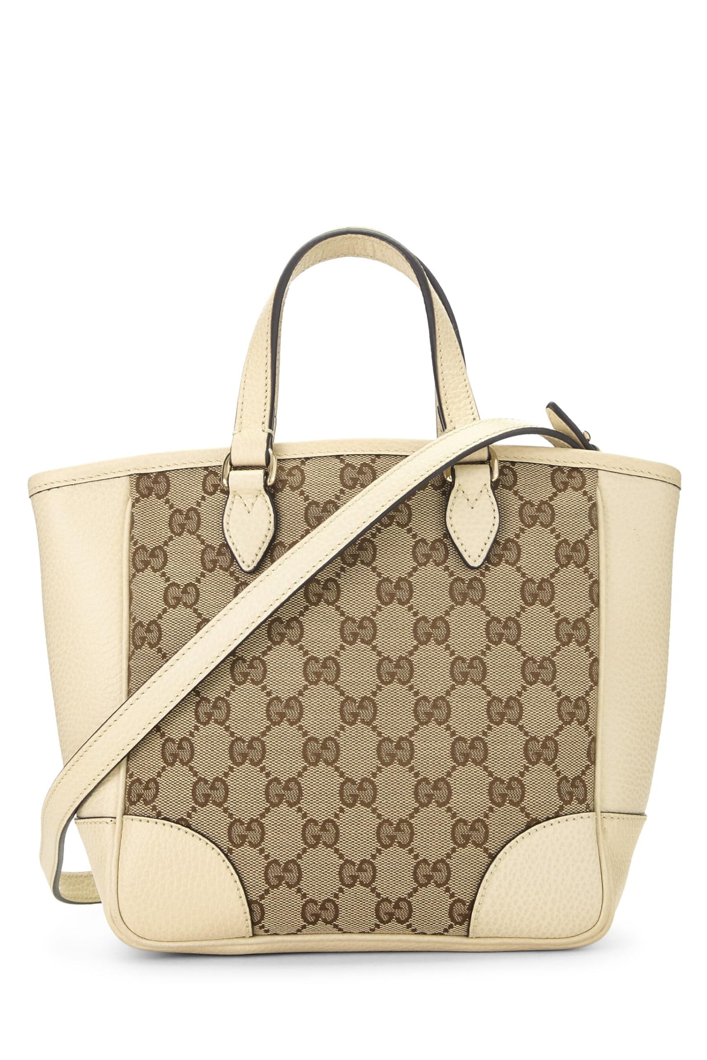 Gucci,  Cream Original GG Canvas Bree Top Handle Tote Small, White