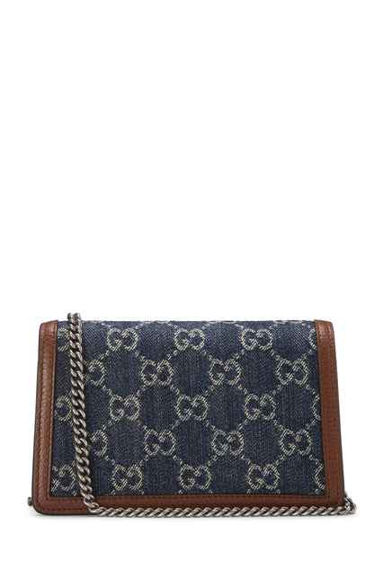 Gucci,  Blue GG Denim Dionysus Shoulder Bag Mini, Blue