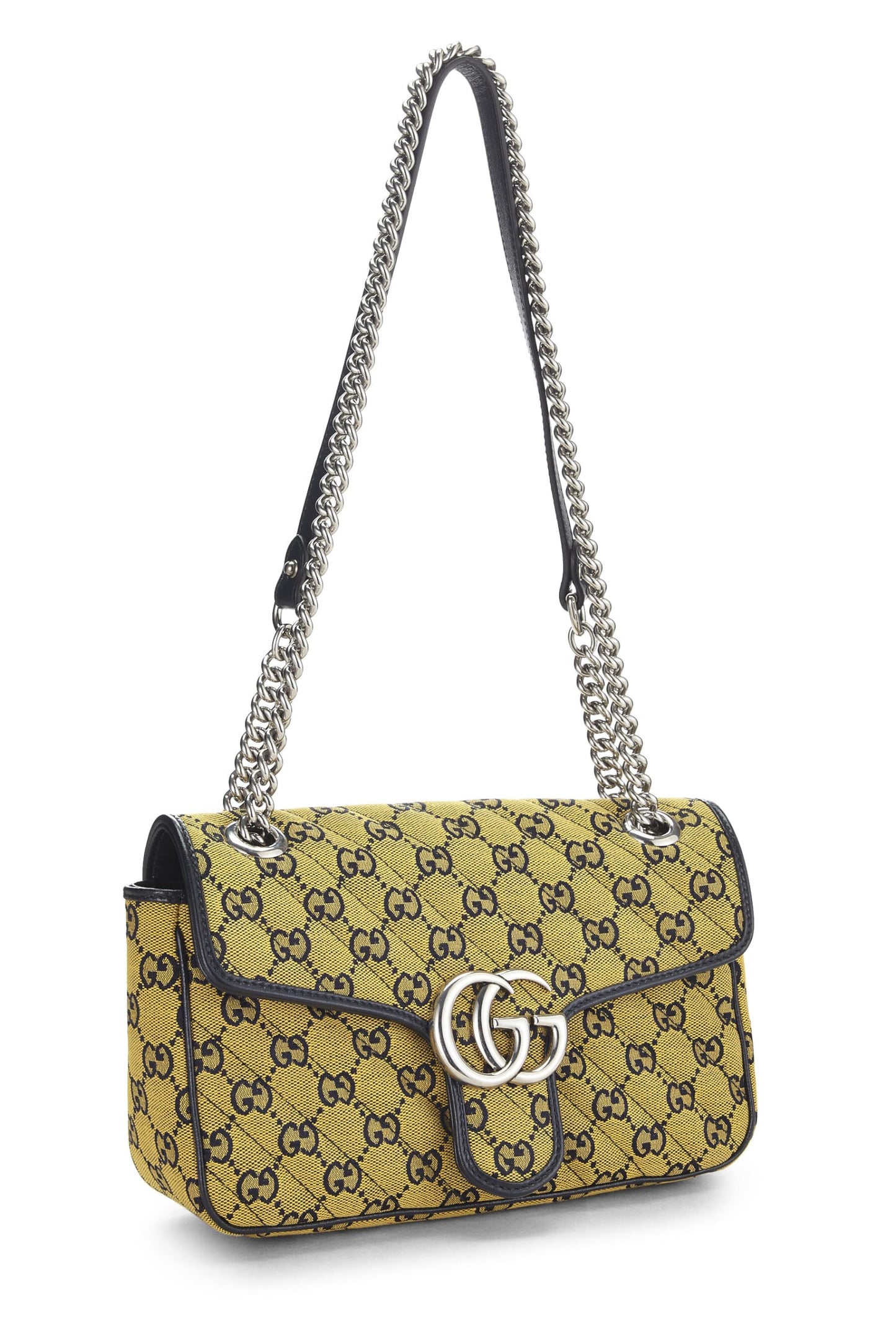 Gucci,  Yellow GG Canvas Marmont Shoulder Bag Small, Yellow