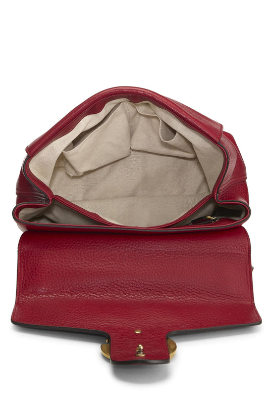 Gucci,  Red Leather GG Marmont Shoulder Bag, Red