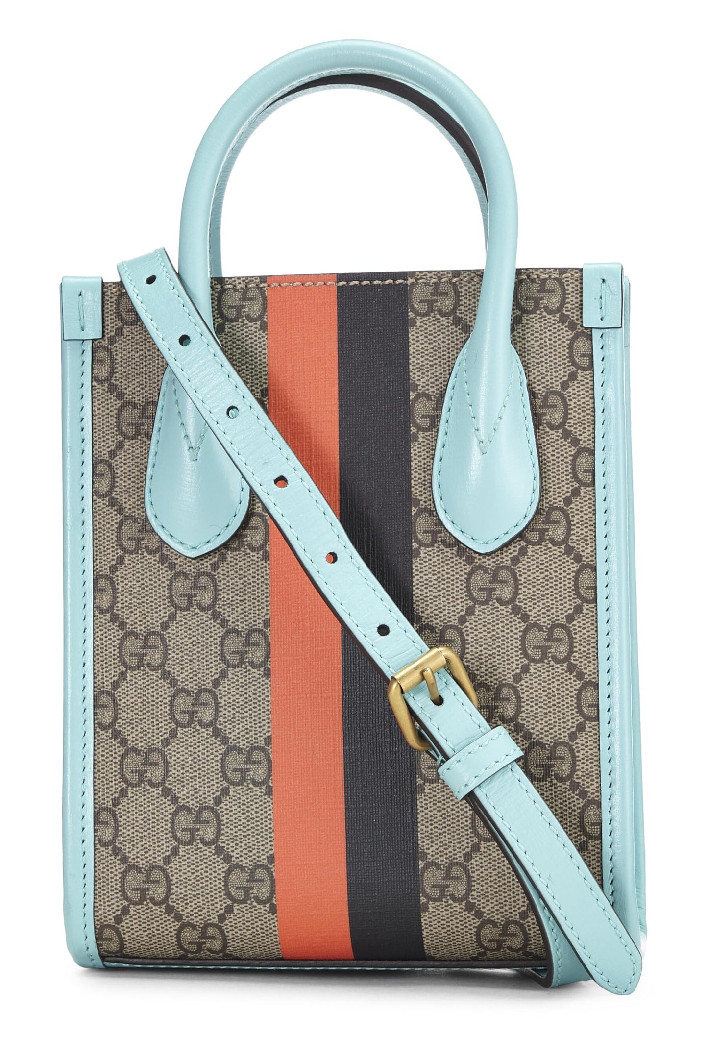 Gucci,  Turquoise Original GG Supreme Canvas Tiger Tote Mini, Navy