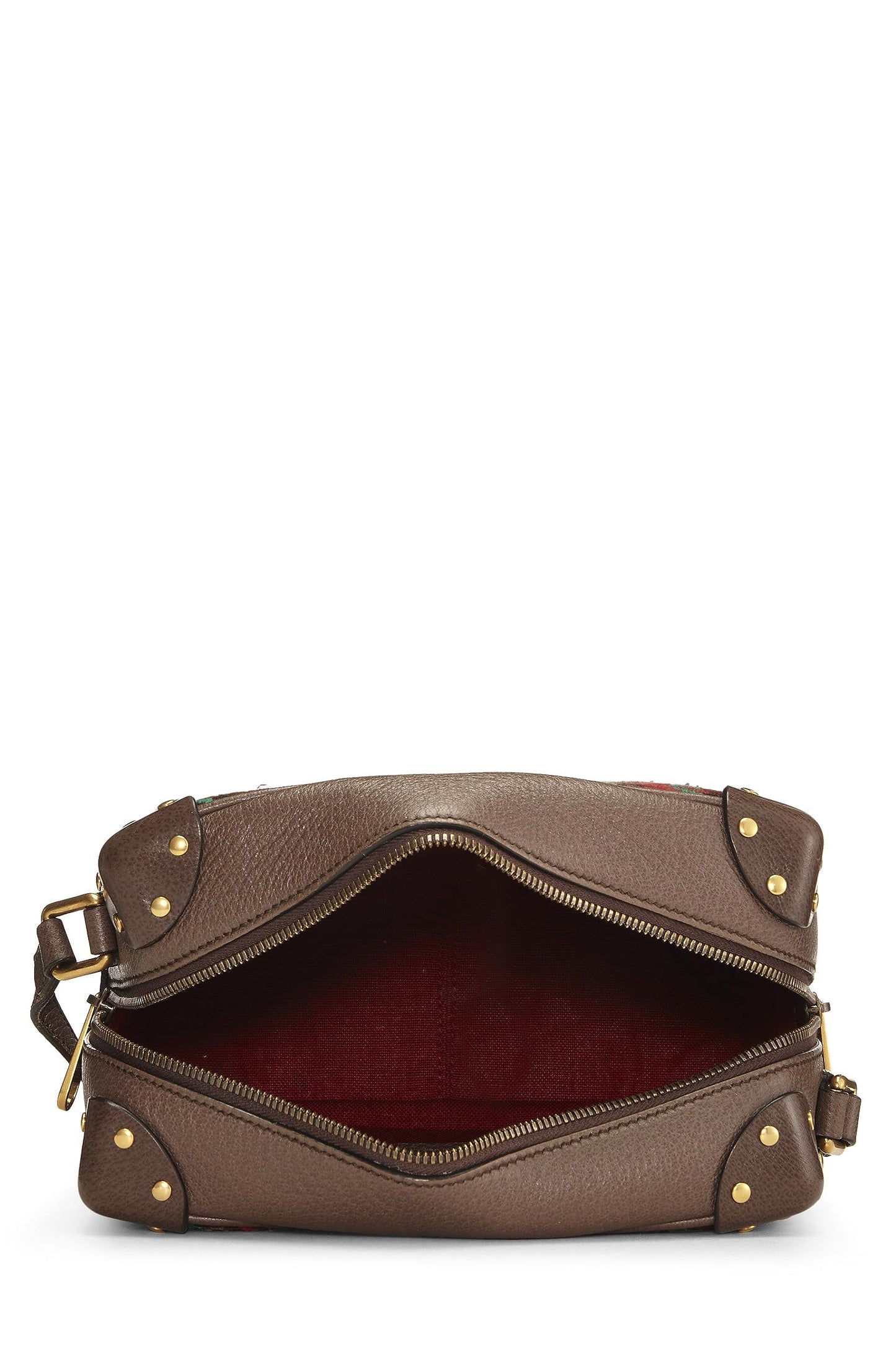 Gucci,  Multicolor Wool & Leather Houndstooth 'GG' Crossbody, Brown