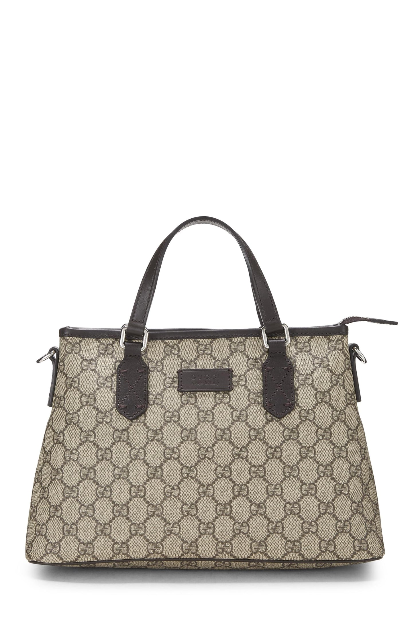 Gucci,  Brown Original GG Supreme Canvas Zip Tote, Brown