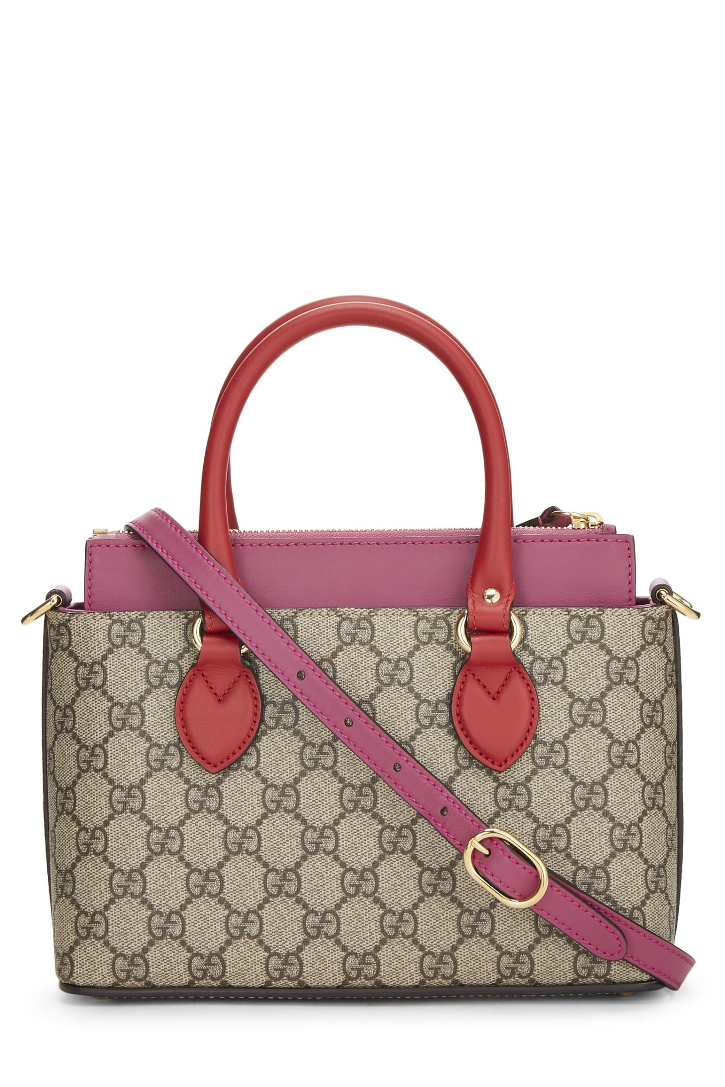 Gucci,  Pink & Red GG Supreme Canvas Tote Small, Multi