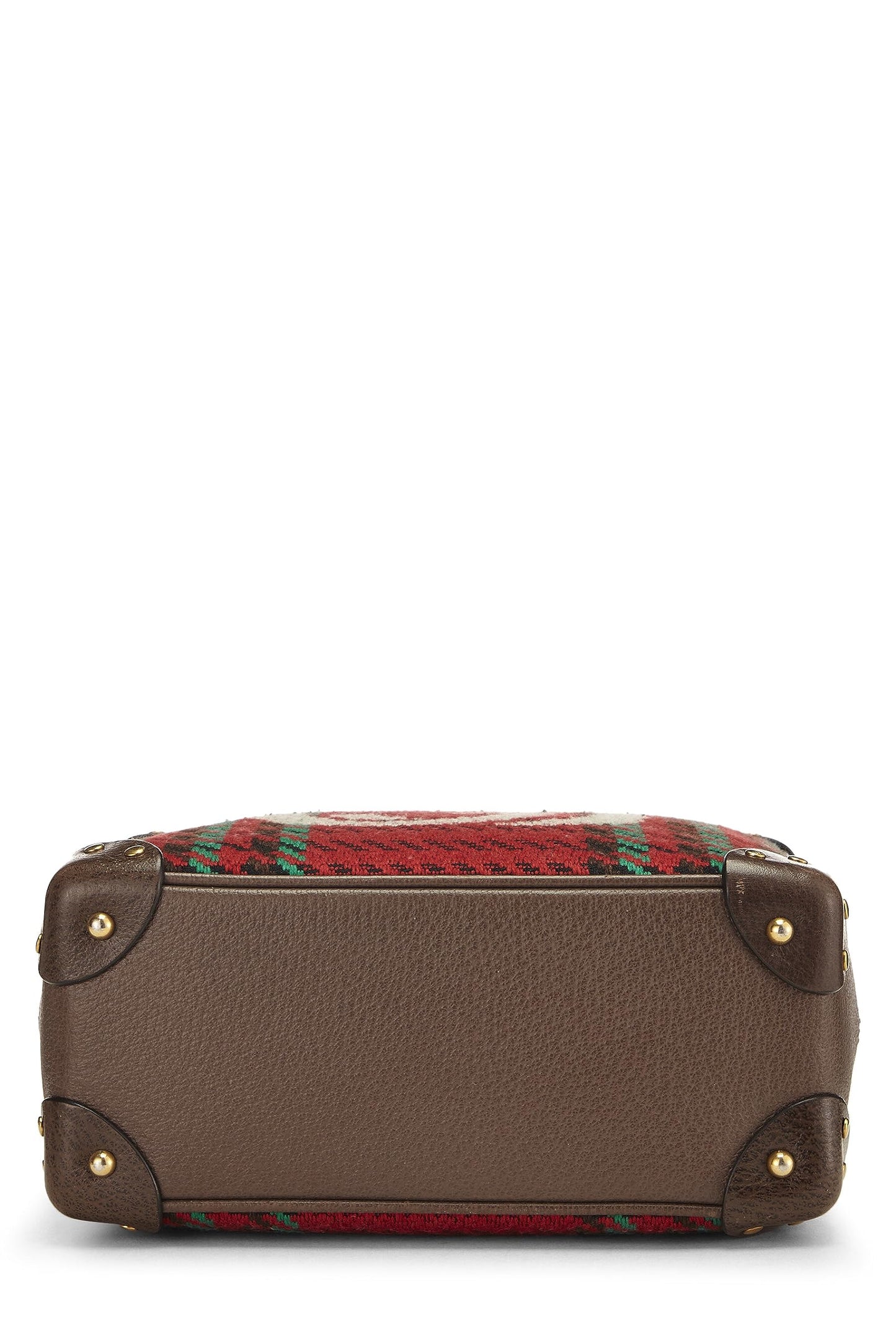 Gucci,  Multicolor Wool & Leather Houndstooth 'GG' Crossbody, Brown