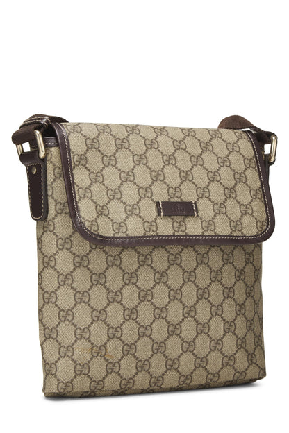 Gucci,  Original GG Supreme Canvas Flap Messenger Small, Brown