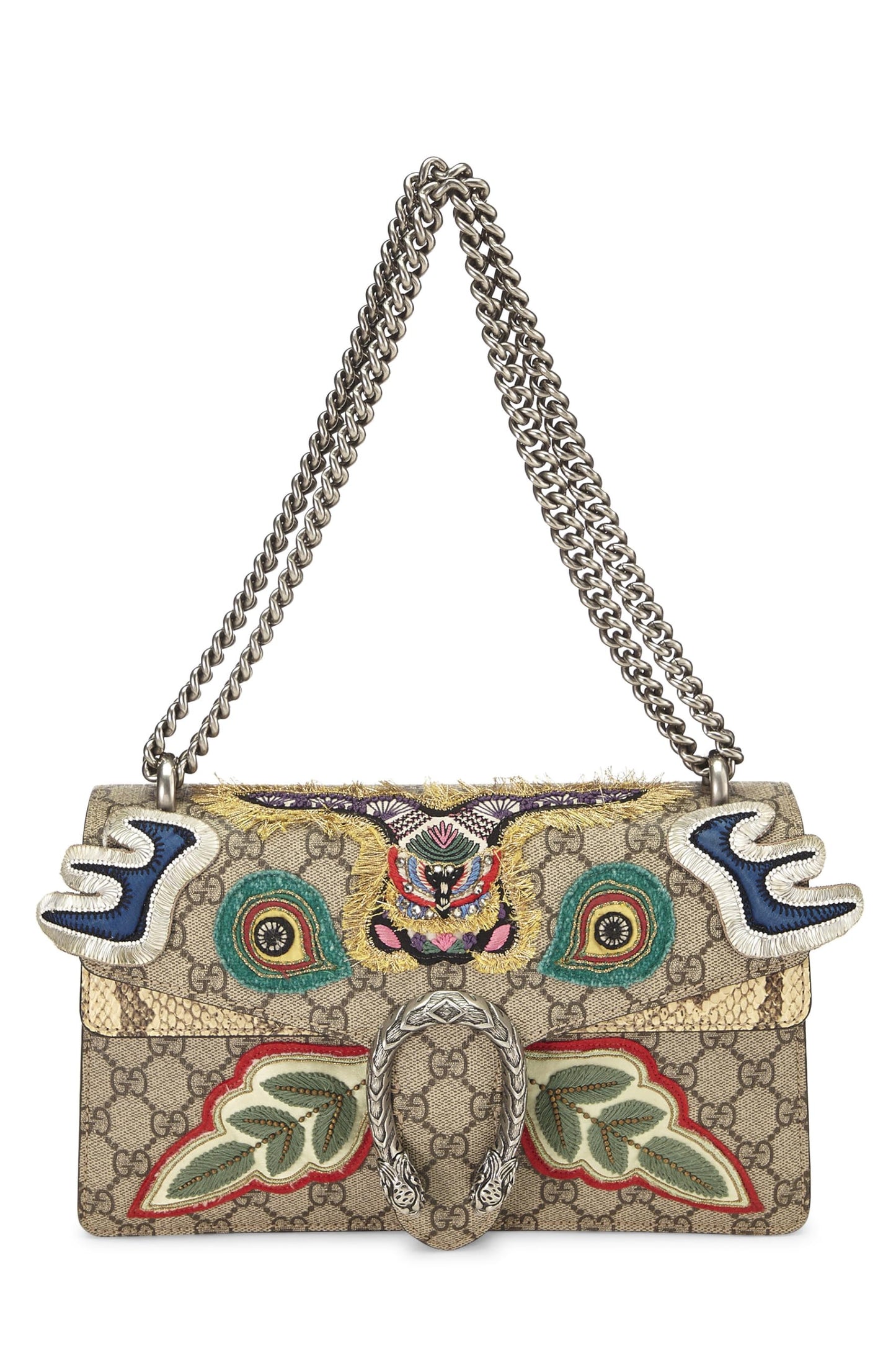 Gucci,  Multicolor Embroidered Dionysus Shoulder Bag Medium, Brown