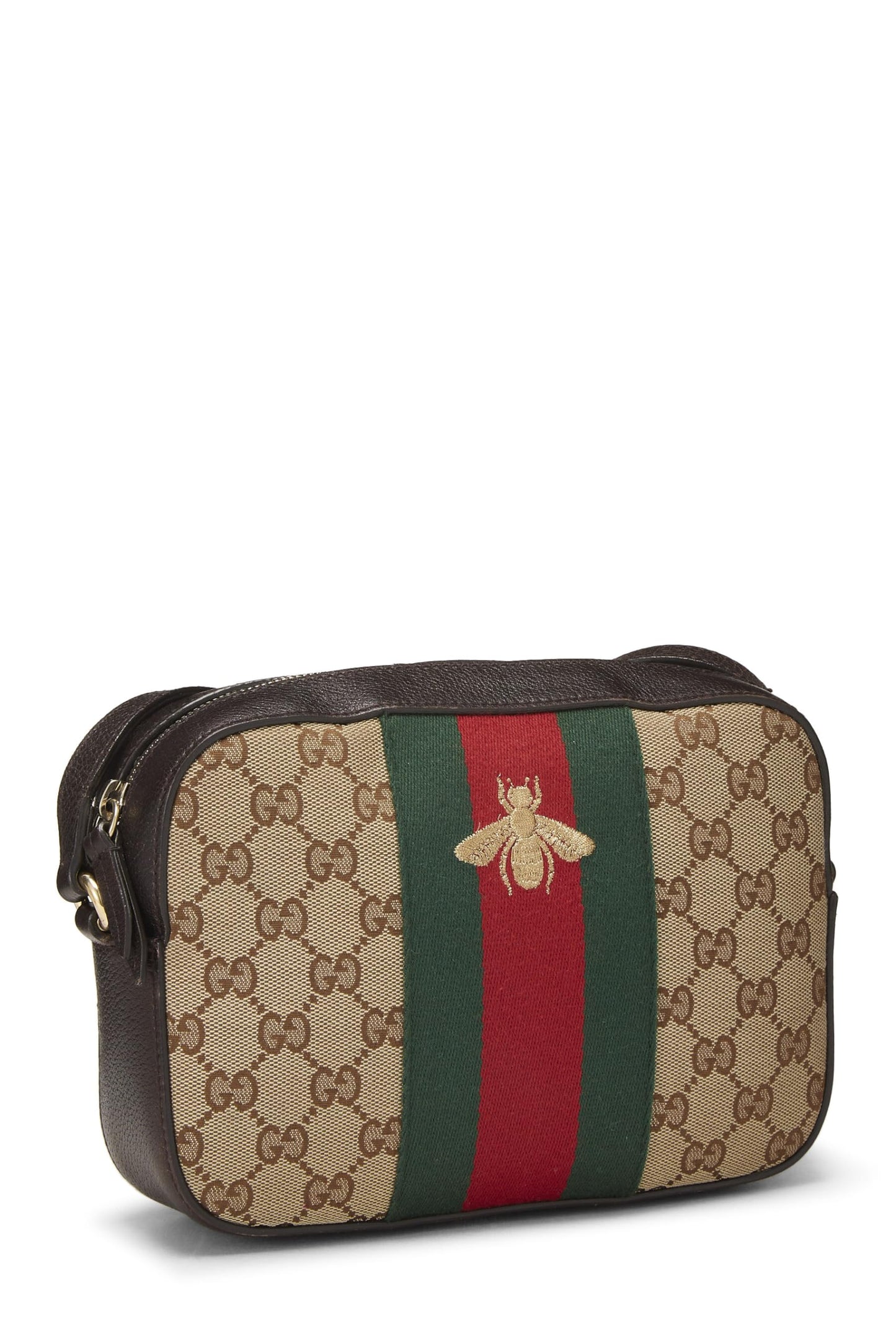 Gucci,  Original GG Canvas Webby Shoulder Bag Small, Brown