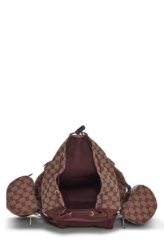 Gucci,  Burgundy GG Canvas Alpina Trekking Backpack, Burgundy