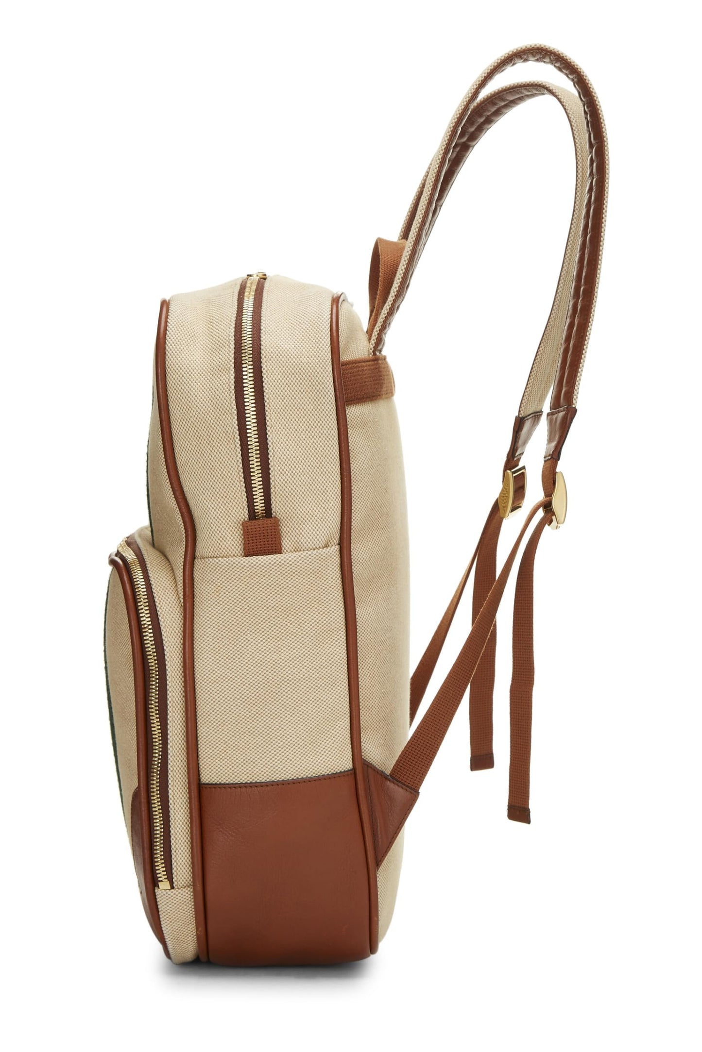 Gucci,  Beige Canvas Web Backpack, Brown