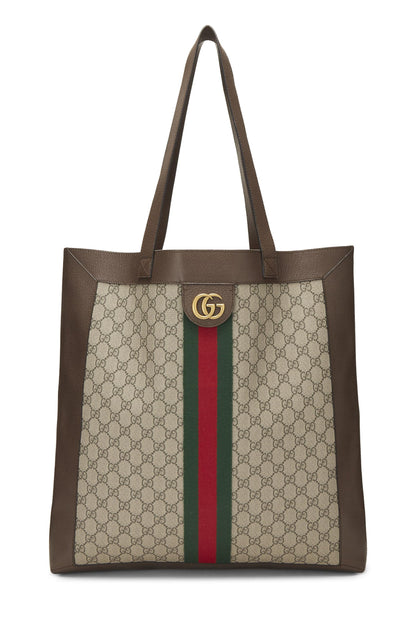 Gucci,  Brown Original GG Supreme Canvas Ophidia Tote Large, Brown