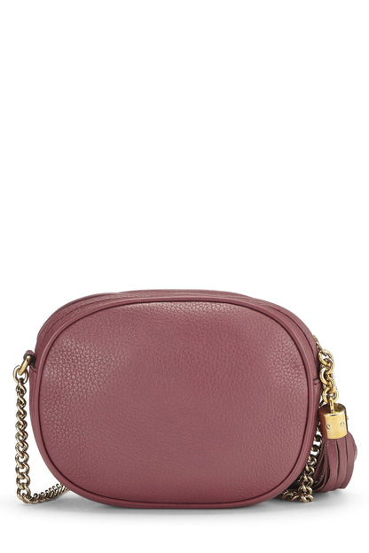 Gucci,  Purple Leather Soho Round Chain Crossbody Mini, Purple