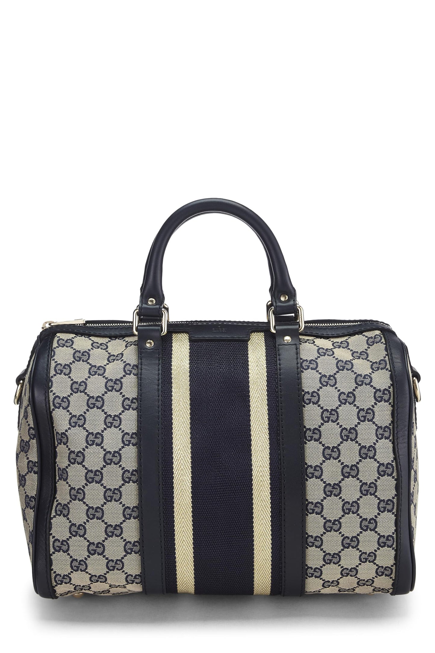 Gucci,  Navy Original GG Canvas Web Boston Bag Medium, Navy