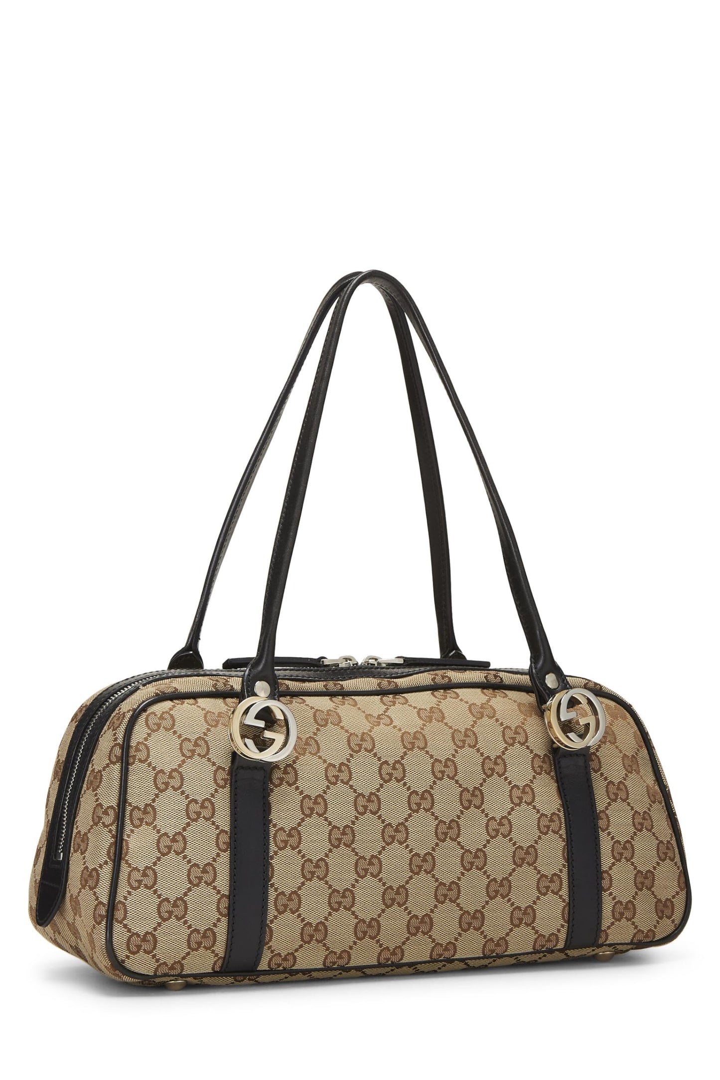 Gucci,  Black Original GG Canvas Twins Boston Bag, Black