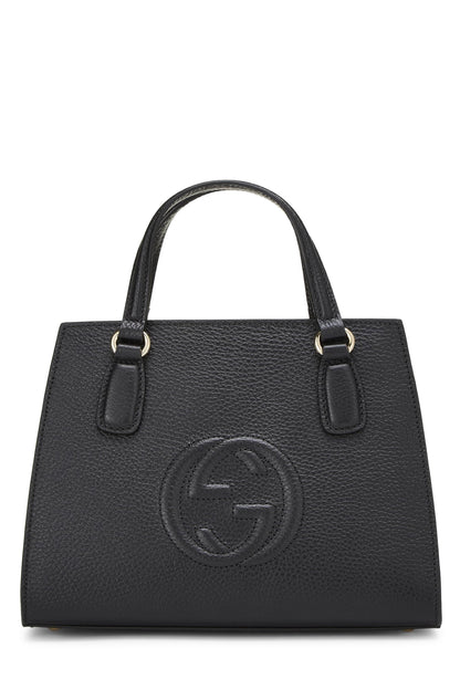 Gucci,  Black Grained Leather Soho Handbag, Black