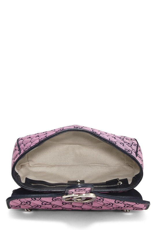 Gucci,  Pink Canvas GG Marmont Shoulder Bag Small, Pink