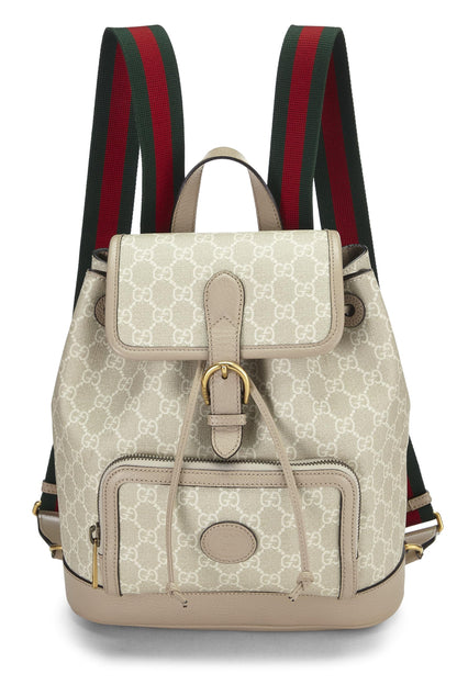 Gucci,  Beige GG Supreme Canvas Interlocking GG Backpack, Beige