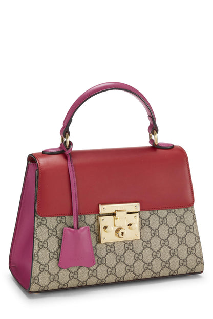 Gucci,  Multicolor Original GG Supreme Padlock Top Handle Bag, Multi