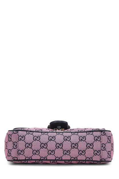 Gucci,  Pink 'GG' Canvas Marmont Shoulder Bag Small, Pink