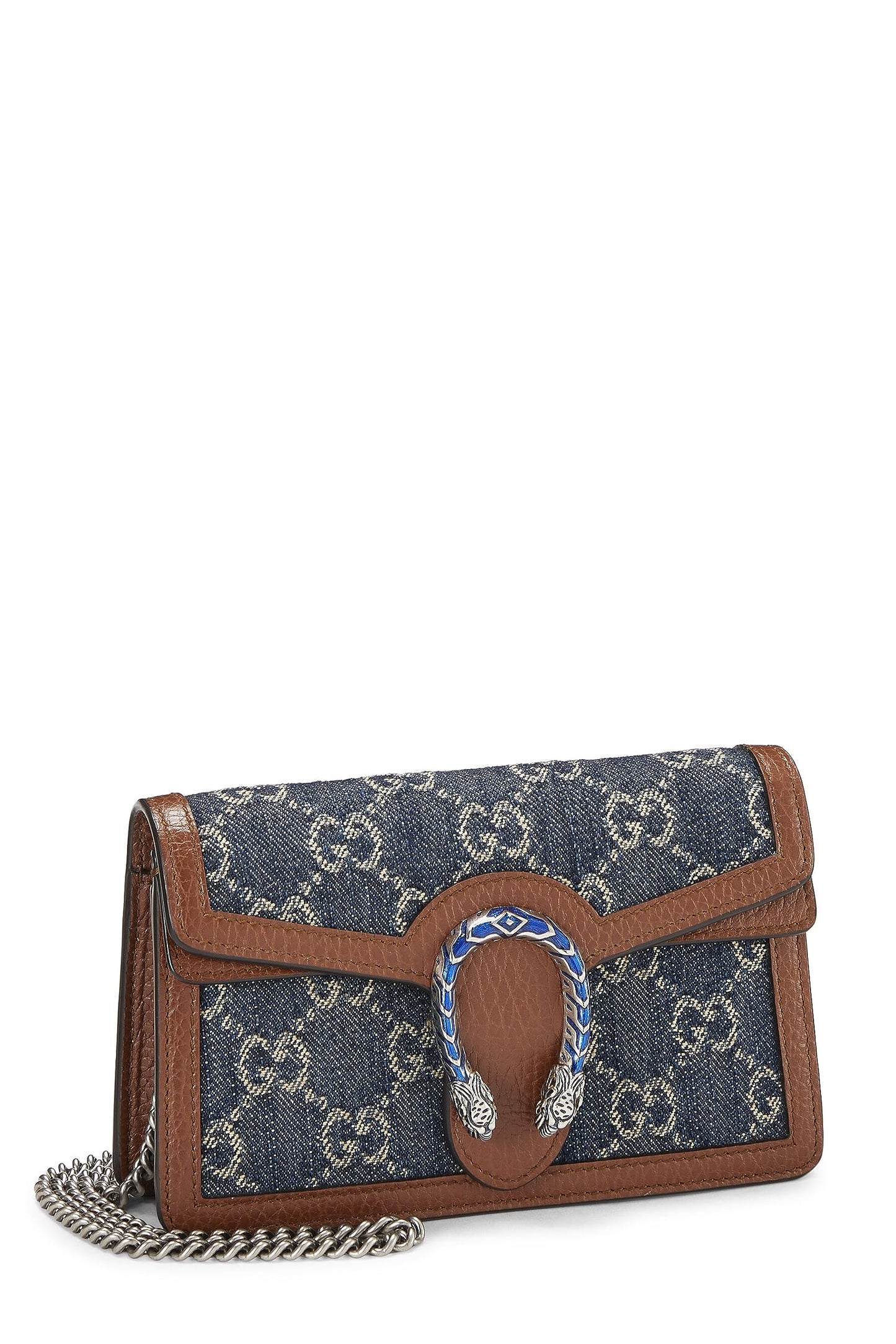 Gucci,  Blue GG Denim Dionysus Shoulder Bag Mini, Blue