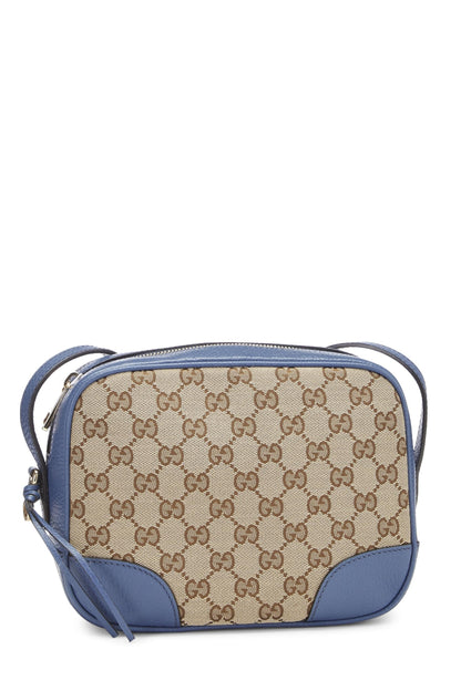 Gucci,  Blue Original GG Canvas Bree Crossbody, Blue