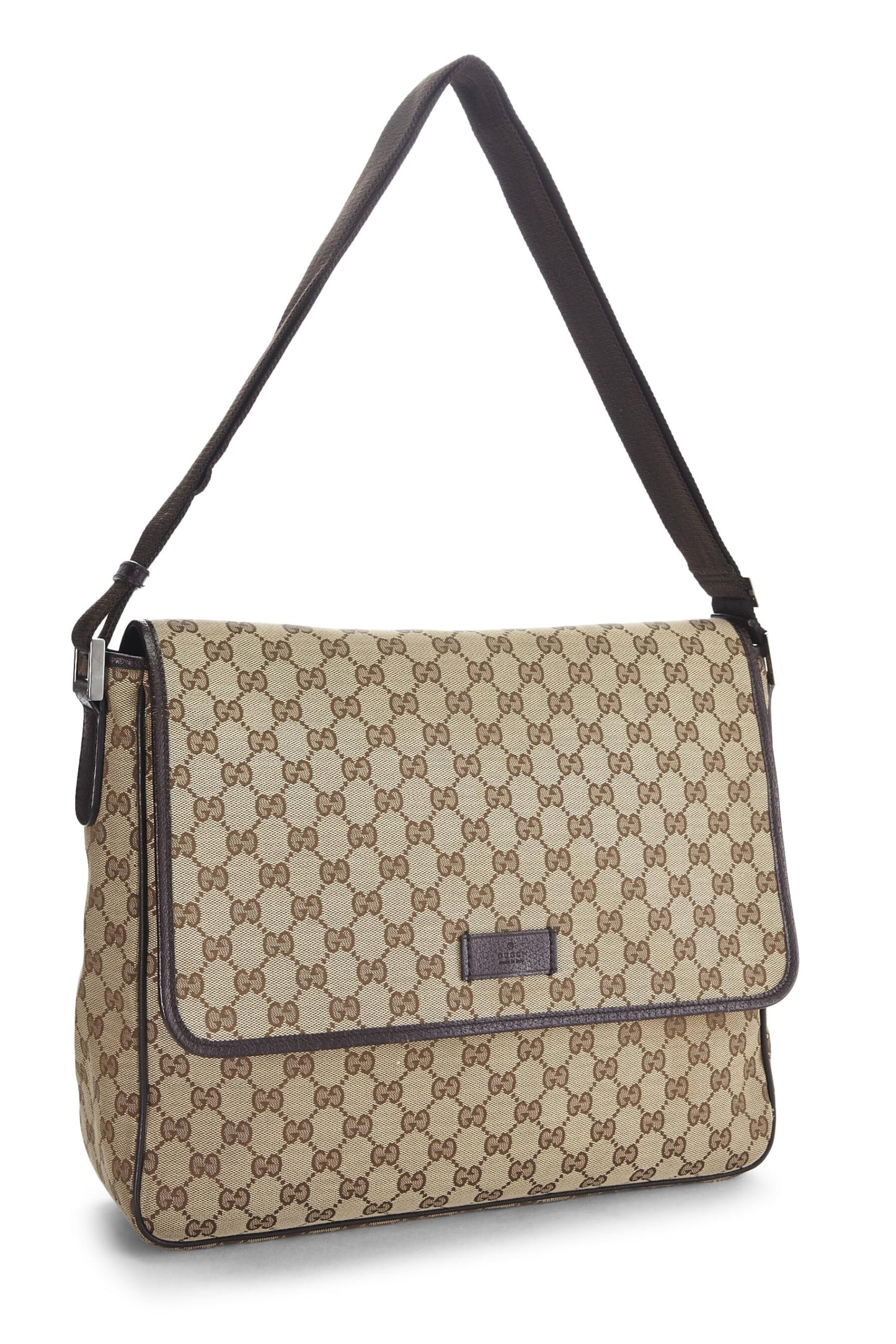 Gucci,  Original GG Canvas Buckle Flap Messenger, Brown