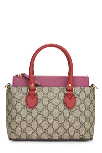 Gucci,  Pink & Red GG Supreme Canvas Tote Small, Multi