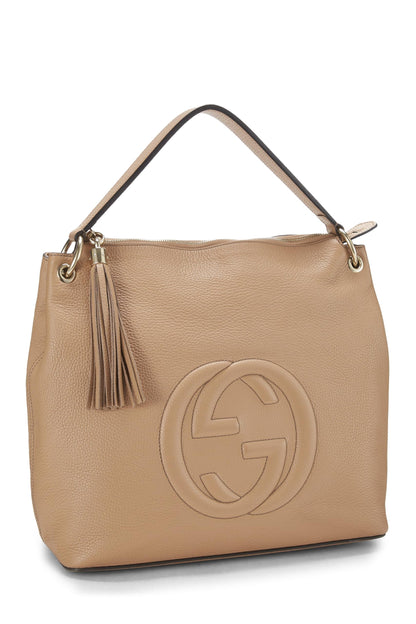 Gucci,  Beige Leather Convertible Soho Hobo Large, Beige