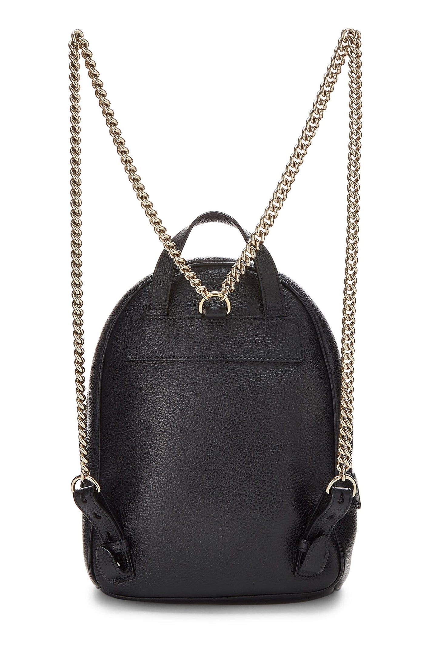 Gucci,  Black Leather Soho Chain Backpack, Black