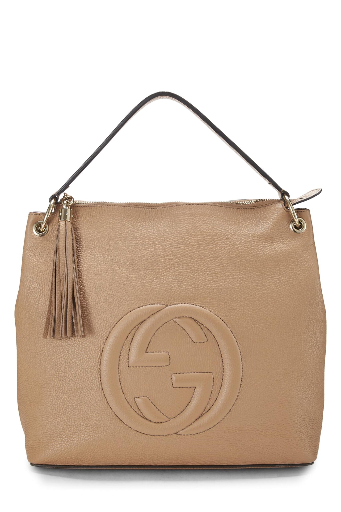 Gucci,  Beige Leather Convertible Soho Hobo Large, Beige