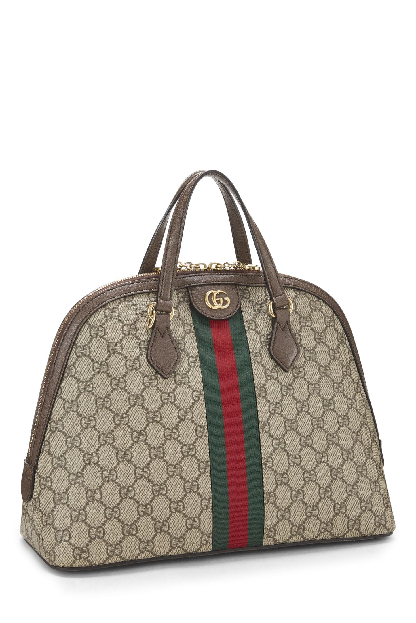 Gucci,  Brown Original GG Supreme Ophidia Dome Shoulder Bag Small, Brown