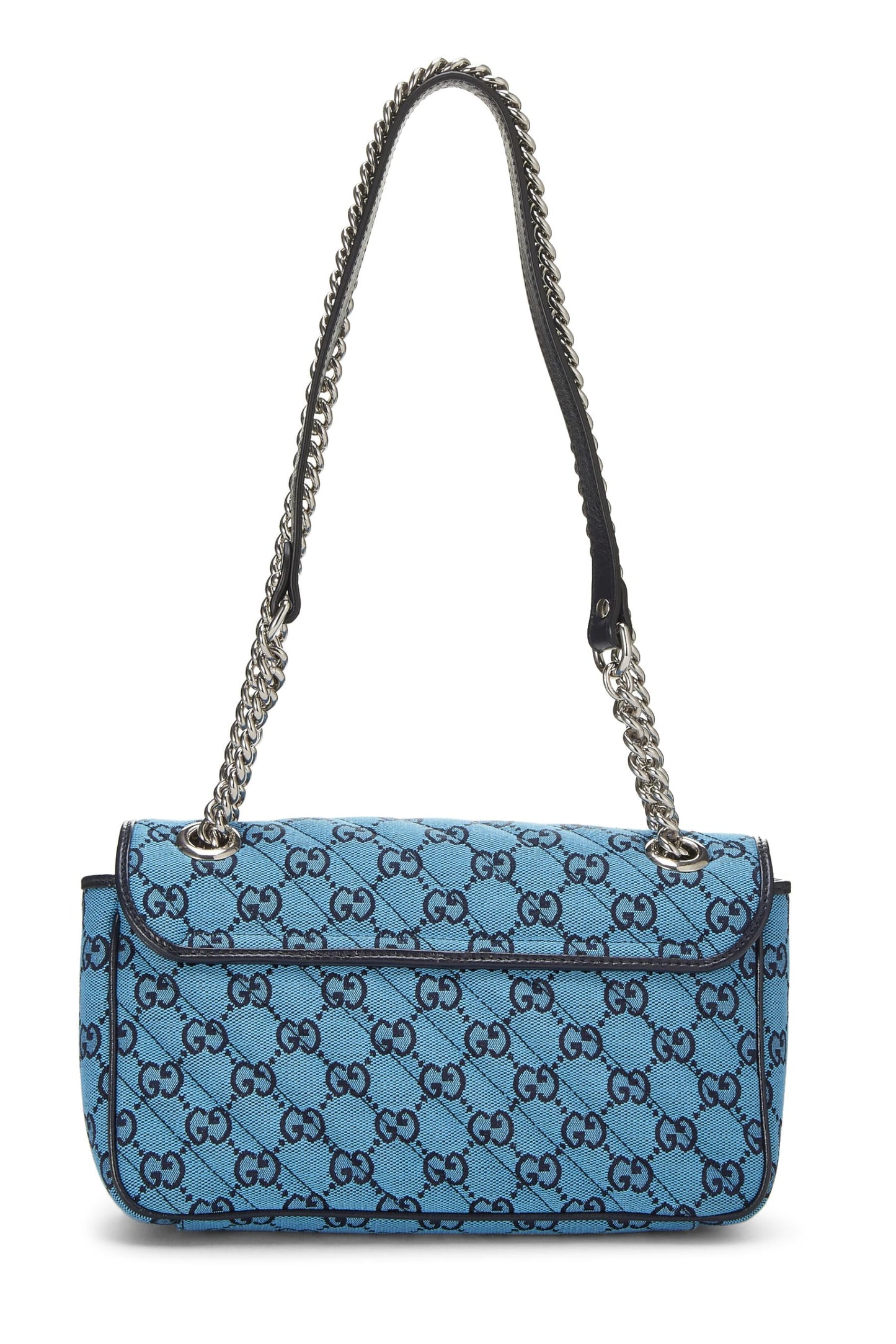 Gucci,  Blue GG Canvas Marmont Shoulder Bag Small, Blue