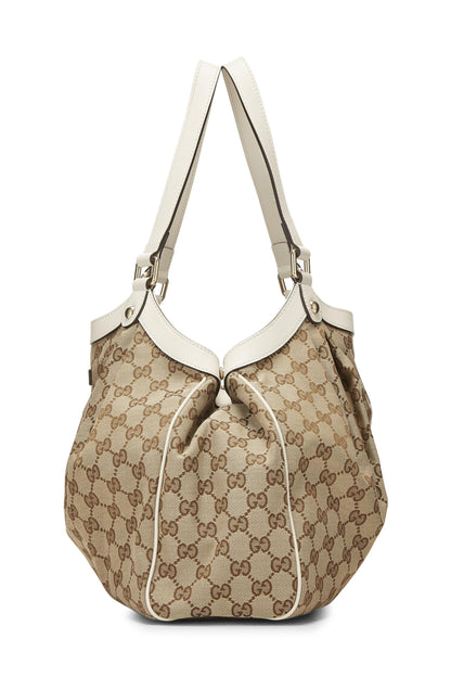 Gucci,  Cream Original GG Canvas Sukey Tote, White