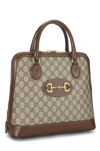 Gucci,  Brown Original GG Supreme 1955 Horsebit Top Handle Bag, Brown