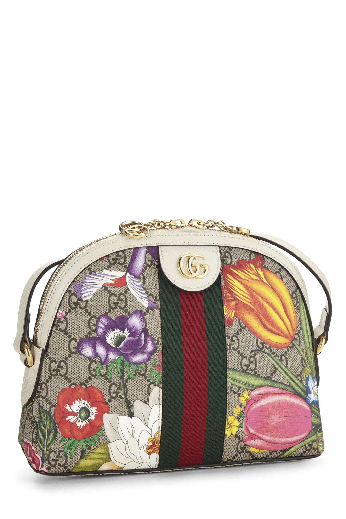 Gucci,  Original GG Supreme Canvas Ophidia Dome Shoulder Bag Small, White