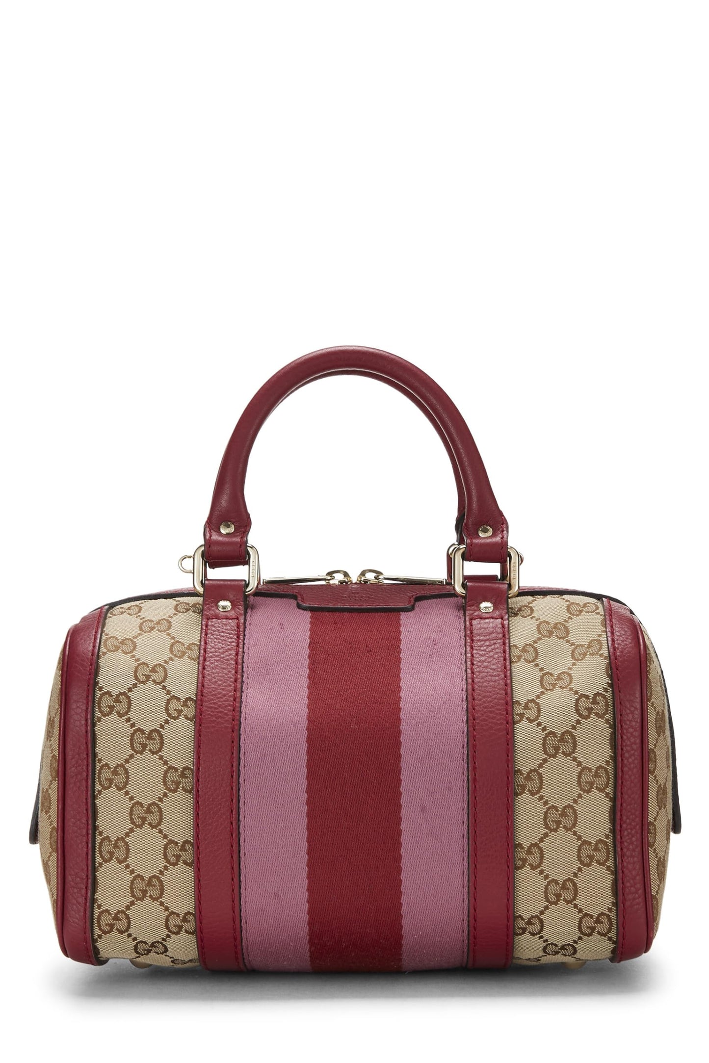 Gucci,  Red Original GG Canvas Web Boston Bag Small, Red