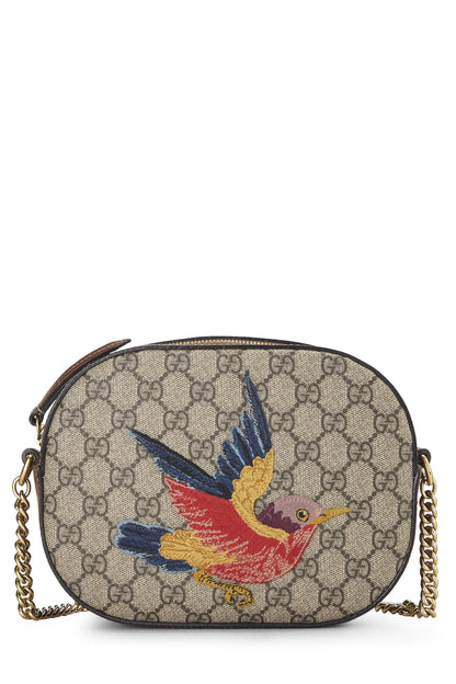 Gucci,  Original GG Supreme Canvas Bird Chain Crossbody Mini, Brown