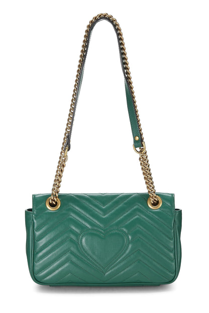 Gucci,  Green Leather GG Marmont Shoulder Bag Small, Green