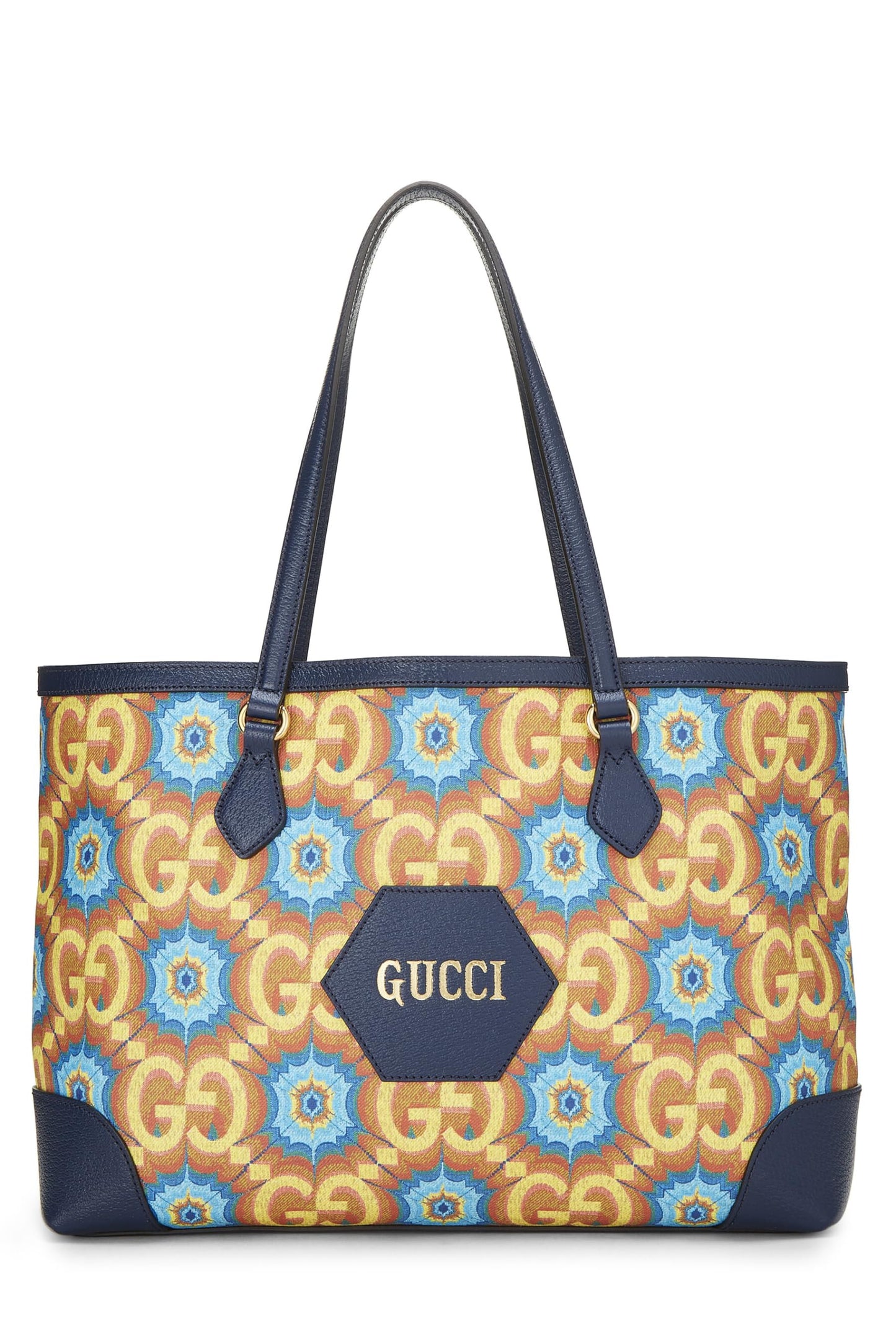 Gucci,  Navy Coated Canvas Kaleidoscope Ophidia Tote, Navy